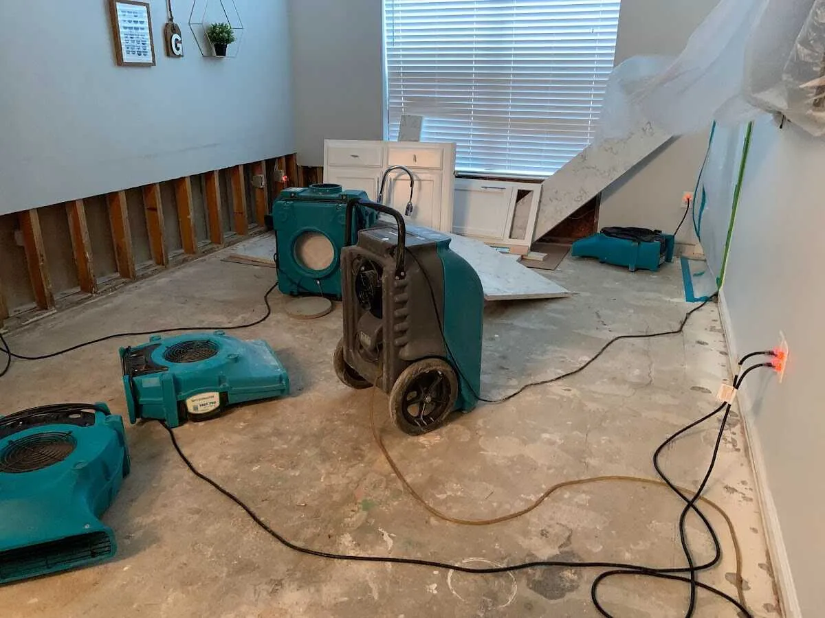 Dehumidifier in flood-cut room for Water Extraction & Removal in Warwick
